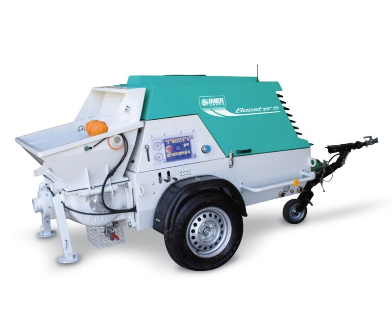 Pompe de Beton - Pompa de beton Imer BOOSTER 15 R Yanmar Stage V 28.4 cp debit 2-15 mc/h - remorcabila (doar pompa)