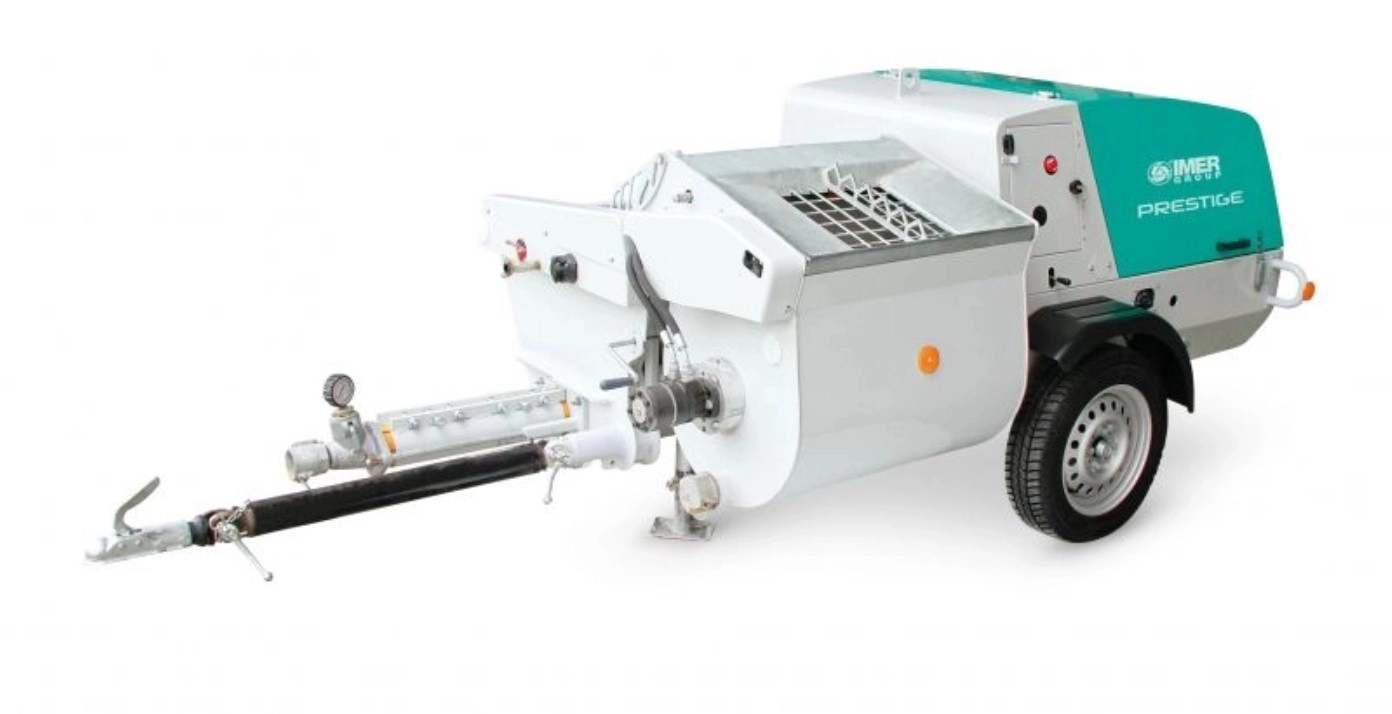 Masini de Tencuit - Pompa de tencuit Imer Prestige Eco TPower - mortare traditionale si preamestec motor Kubota 15,8 KW