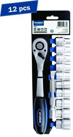 Truse de scule manuale - Set 12 chei clichet tubulare 1/2 HYUNDAI HY-59633