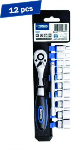 Truse de scule manuale - Set 12 chei clichet tubulare 1/4 HYUNDAI HY-59631