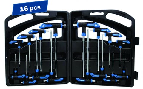 Truse de scule manuale - Set 16 chei HEX plus TORX maner T HYUNDAI HY-59551