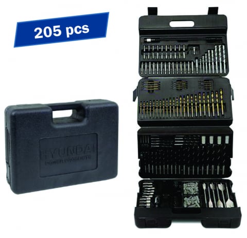 Truse de scule manuale - Set 205 burghie cu biti HYUNDAI HY-65205