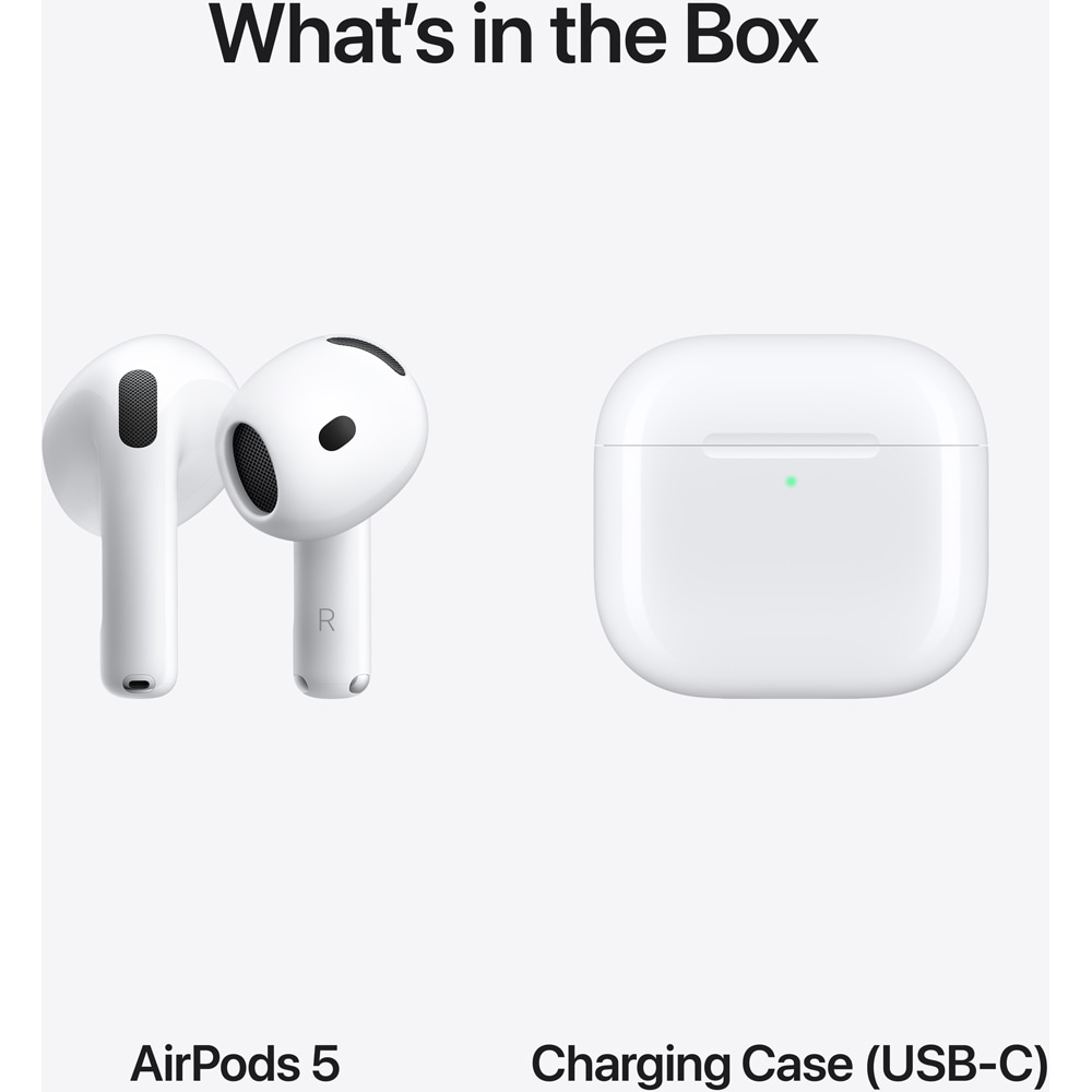 APPLE AirPods 5, True Wireless, Bluetooth, In-Ear, Microfon, Noise Cancelling, Carcasa Incarcare USB-C, alb [7]
