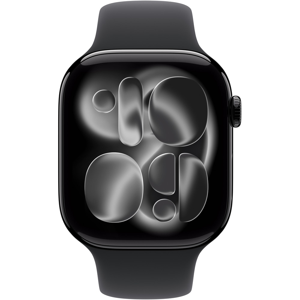 Apple Watch 11, GPS, 46 mm, Jet Black Aluminium Case, Black Sport Band - M/L [2]