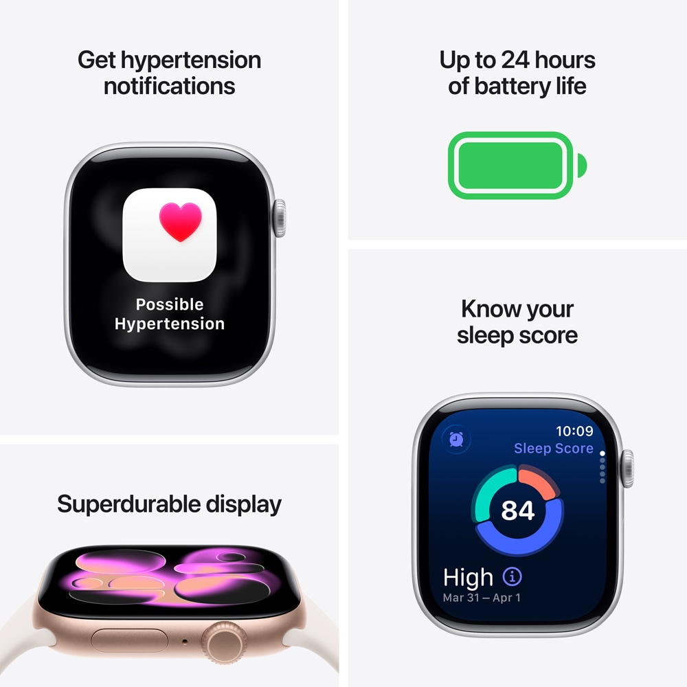 Apple Watch 11, GPS, 46 mm, Jet Black Aluminium Case, Black Sport Band - M/L [3]