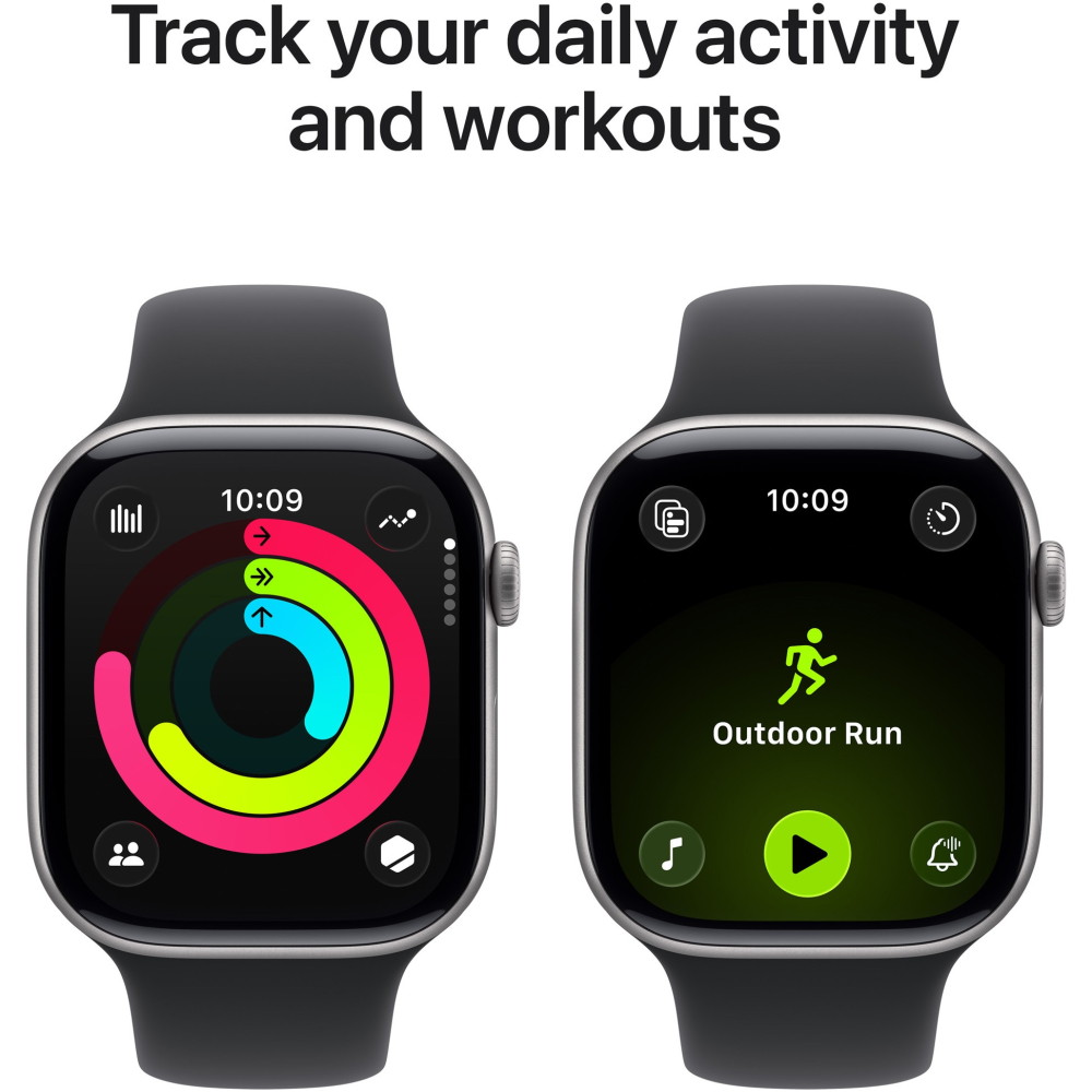 Apple Watch 11 GPS, Carcasa Space Grey Aluminium 46mm, Black Sport Band - M/L [4]