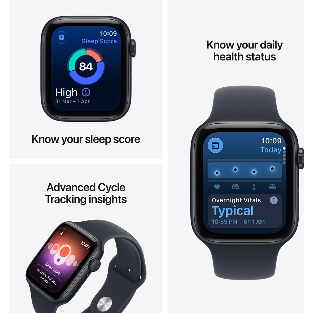 Apple Watch SE 3, GPS, 44mm, Midnight Aluminium Case, Navy Blue Sport Band - M/L [3]