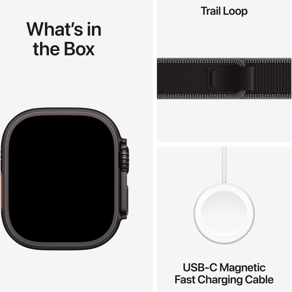 Apple Watch Ultra 3, GPS + Cellular, Carcasa Black Titanium 49mm, Black/Charcoal Trail Loop - S/M [7]