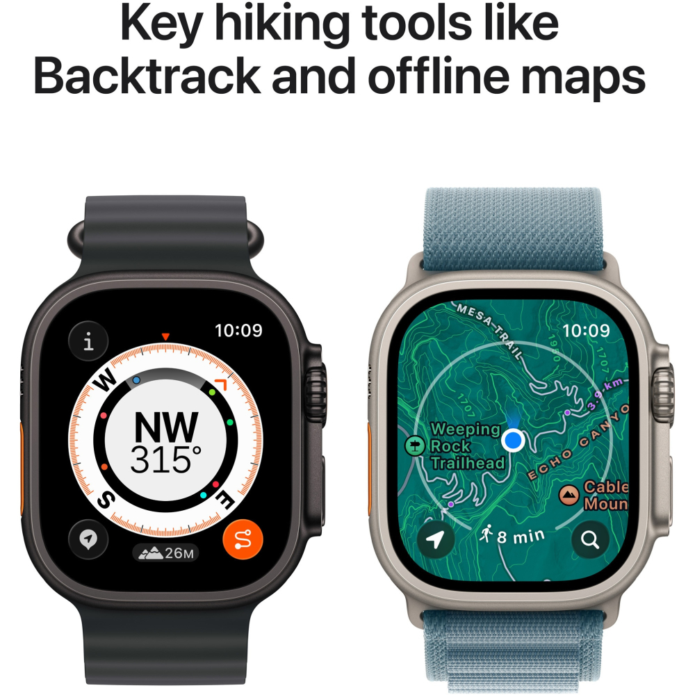 Apple Watch Ultra 3, GPS + Cellular, Carcasa Black Titanium 49mm, Black/Charcoal Trail Loop - S/M [6]