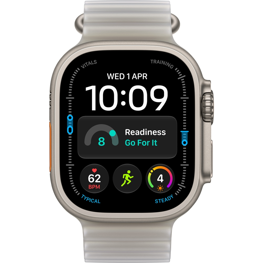 Apple Watch Ultra 4, GPS + Cellular, 49mm, Natural Titanium Case, Translucent Grey Ocean Band [2]