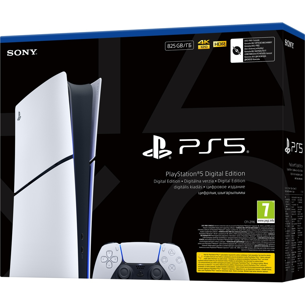 Consola PlayStation 5 Slim Digital Edition (PS5) 825GB, E-Chassis, White [7]