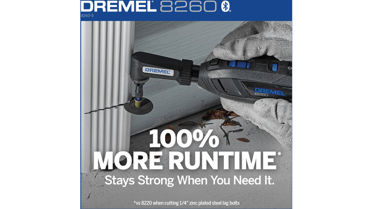 Dremel 8260-5/65 unealta multifunctionala cu acumulator, cu cap rotativ 12 V | 5000 - 30000 RPM | 3,2 mm | 2 x 3 Ah acumulatori + incarcator [11]