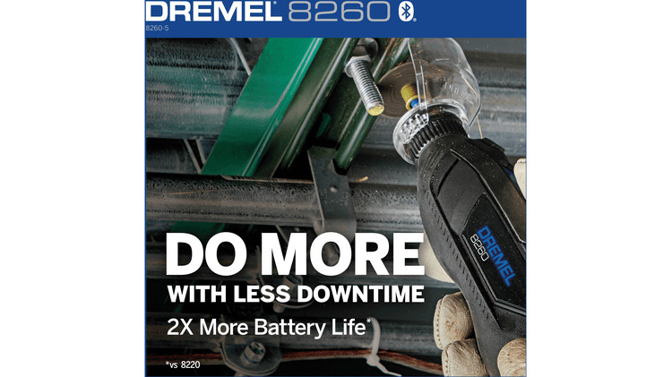 Dremel 8260-5/65 unealta multifunctionala cu acumulator, cu cap rotativ 12 V | 5000 - 30000 RPM | 3,2 mm | 2 x 3 Ah acumulatori + incarcator [13]