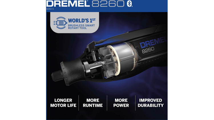 Dremel 8260-5/65 unealta multifunctionala cu acumulator, cu cap rotativ 12 V | 5000 - 30000 RPM | 3,2 mm | 2 x 3 Ah acumulatori + incarcator [8]