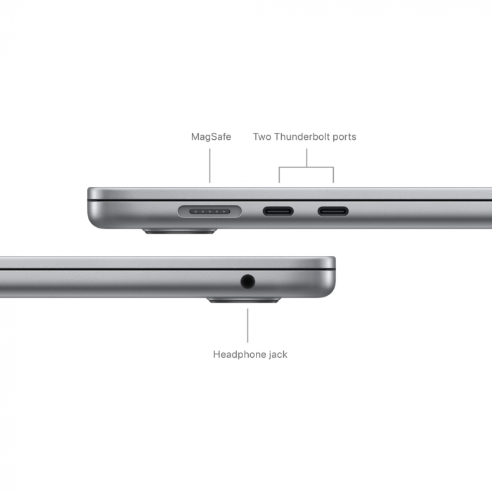Laptop APPLE MacBook Air 15 mrym3ro/a, Apple M3, 15.3" Retina Display, 8GB, SSD 256GB, 10-core GPU, macOS Sonoma, Space Gray, Tastatura layout INT [7]