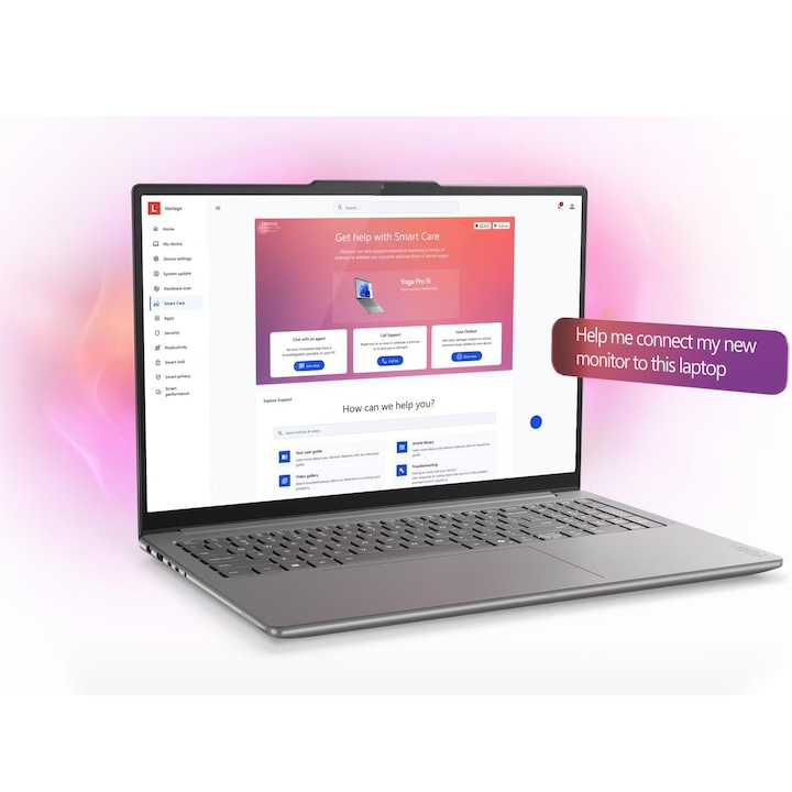 Laptop Lenovo Yoga Pro 9 16IAH10 cu procesor Intel® Core™ Ultra 7 255H pana la 5.1GHz, 16" 2.8K WQXGA+, OLED, 120Hz, 32GB LPDDR5x RAM, 1TB SSD, NVIDIA® GeForce RTX™ 5060 8GB GDDR7, Windows® 11 Home, L [17]