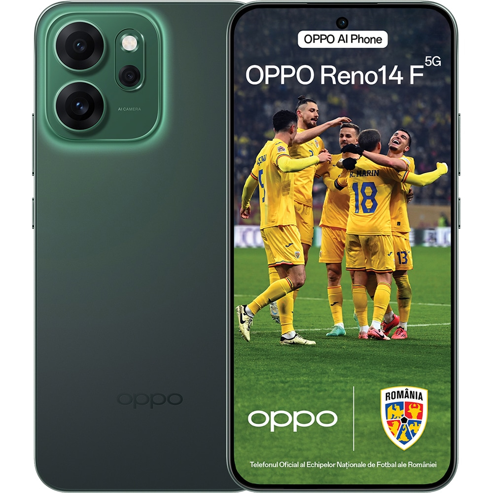 Telefon OPPO Reno 14 F 5G, 256GB, 8GB RAM, Dual SIM, Luminous Green [1]