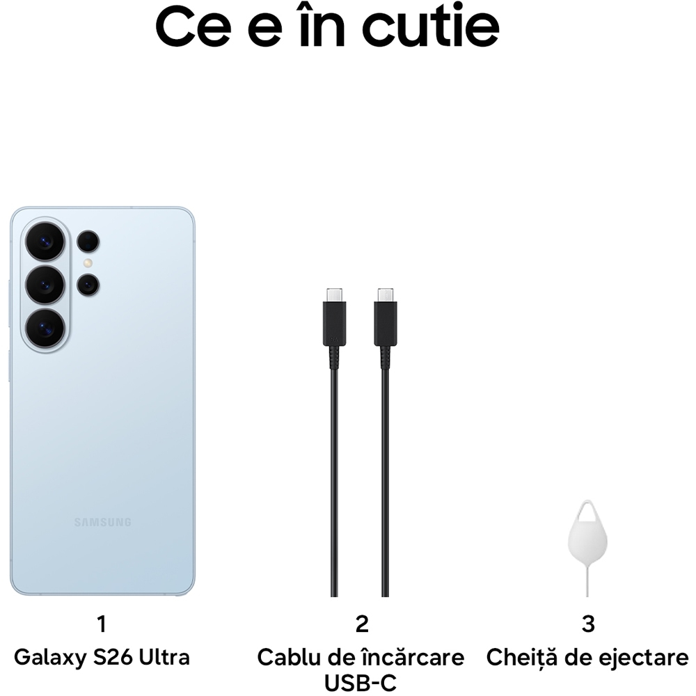 Telefon SAMSUNG Galaxy S26 Ultra 5G, 512GB, 12GB RAM, Dual SIM, Sky Bue [5]