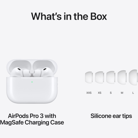 APPLE AirPods Pro 3, True Wireless, Bluetooth, In-Ear, Microfon, Noise Cancelling, alb [5]