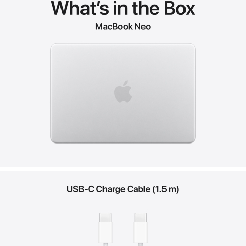 Apple MacBook Neo 13" cu procesor Apple A18 Pro, 6 nuclee CPU, 5 nuclee GPU, 16 nuclee Neural Engine, 8GB RAM, 256GB SSD, Silver, Tastatura US English [8]