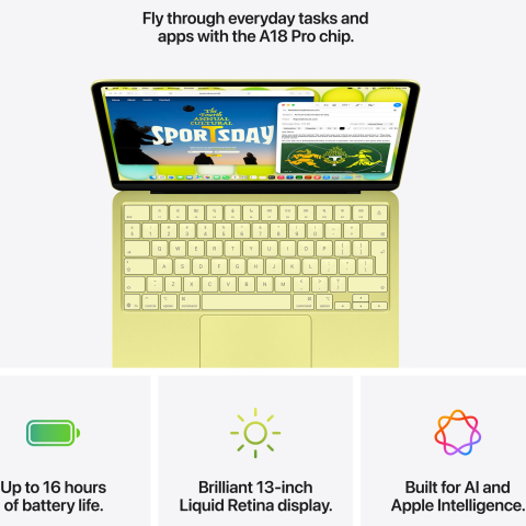 Apple MacBook Neo 13" cu procesor Apple A18 Pro, 6 nuclee CPU, 5 nuclee GPU, 16 nuclee Neural Engine, 8GB RAM, 256GB SSD, Silver, Tastatura US English [7]