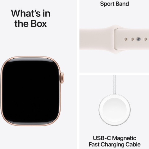 Apple Watch Series 11, GPS, 42 mm, Rose Gold Aluminium Case, Light Blush Sport Band - M/L [6]