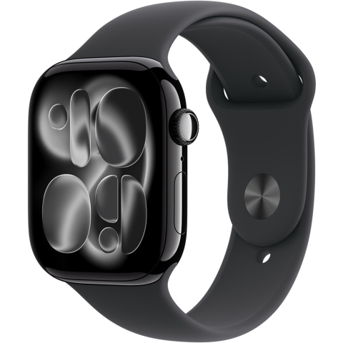 Series 11 - Apple Watch 11, GPS, 46 mm, Jet Black Aluminium Case, Black Sport Band - M/L
