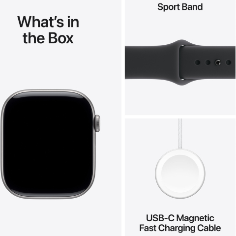 Apple Watch 11 GPS, Carcasa Space Grey Aluminium 46mm, Black Sport Band - M/L [7]