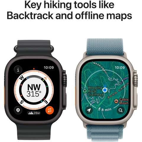 Apple Watch Ultra 3, GPS + Cellular, Carcasa Black Titanium 49mm, Black/Charcoal Trail Loop - S/M [5]
