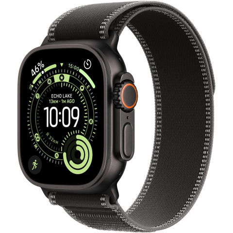 Apple Watch Ultra 3, GPS + Cellular, Carcasa Black Titanium 49mm, Black/Charcoal Trail Loop - S/M [0]