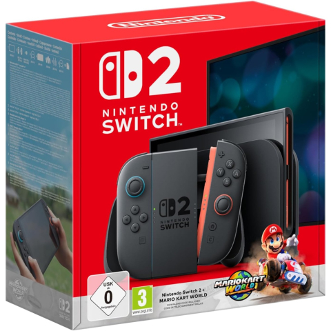 NINTENDO - Consola NINTENDO Switch 2, Joy-Con Light Red/Light Blue + Mario Kart World