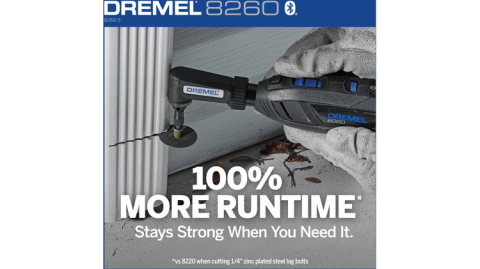 Dremel 8260-5/65 unealta multifunctionala cu acumulator, cu cap rotativ 12 V | 5000 - 30000 RPM | 3,2 mm | 2 x 3 Ah acumulatori + incarcator [10]