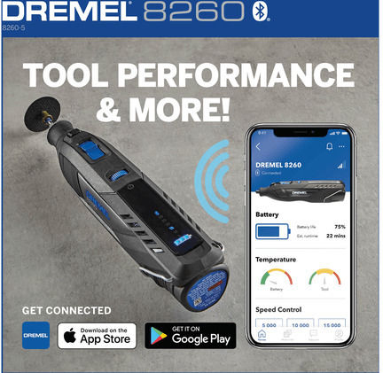 Dremel 8260-5/65 unealta multifunctionala cu acumulator, cu cap rotativ 12 V | 5000 - 30000 RPM | 3,2 mm | 2 x 3 Ah acumulatori + incarcator [5]