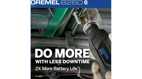 Dremel 8260-5/65 unealta multifunctionala cu acumulator, cu cap rotativ 12 V | 5000 - 30000 RPM | 3,2 mm | 2 x 3 Ah acumulatori + incarcator [12]