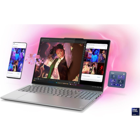 Laptop Lenovo Yoga Pro 9 16IAH10 cu procesor Intel® Core™ Ultra 7 255H pana la 5.1GHz, 16" 2.8K WQXGA+, OLED, 120Hz, 32GB LPDDR5x RAM, 1TB SSD, NVIDIA® GeForce RTX™ 5060 8GB GDDR7, Windows® 11 Home, L [26]