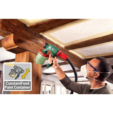 Pistol de vopsit Bosch PFS 5000 E, 1200 W, 1000 ml capacitate rezervor, 500 ml/min capacitate pompare, 4 m lungime furtun, accesorii incluse [1]