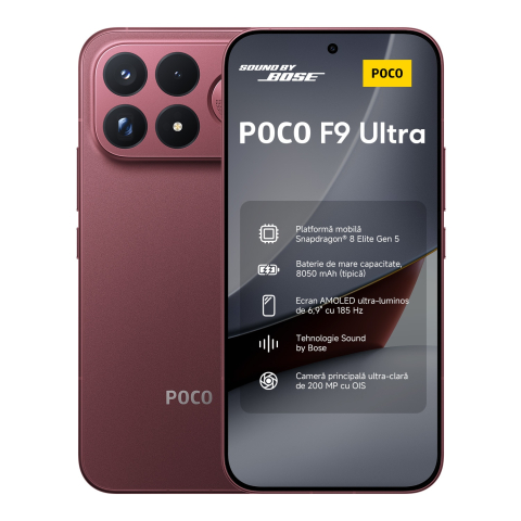 F9 ULTRA 5G - POCO F9 Ultra, 16GB RAM, 512GB, AMOLED 6.9", 200MP, 8050mAh, 185Hz, Tehnologie Sound by Bose, Rosu