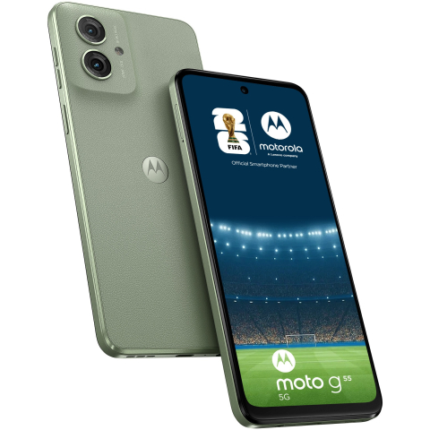 G55 5G - Telefon mobil Motorola Moto g55, Dual SIM, 256GB, 8GB RAM, 5G, Smoky Green