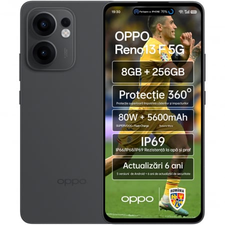 Telefoane - Telefon mobil OPPO Reno13 F, Dual SIM, 8GB RAM, 256GB, 5G, Graphite Grey