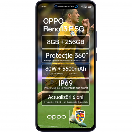 Telefon mobil OPPO Reno13 F, Dual SIM, 8GB RAM, 256GB, 5G, Luminous Blue [1]