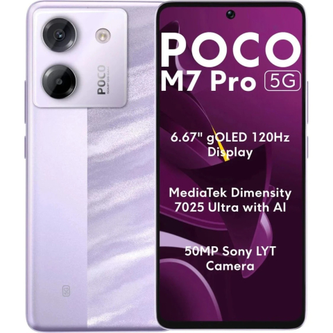 Telefoane - Telefon mobil Poco M7 Pro, 12GB RAM, 256GB, 5G, Lavender Frost