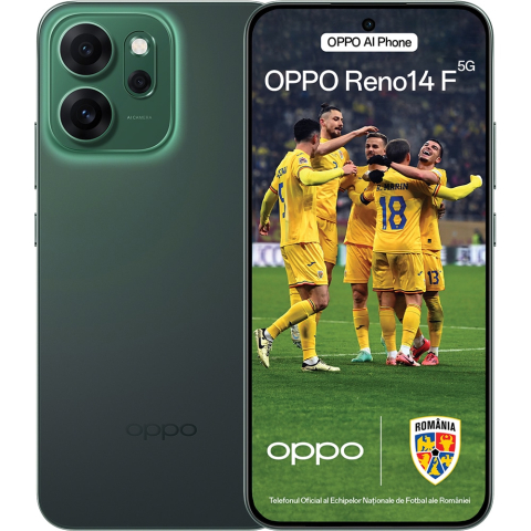 Oppo - Telefon OPPO Reno 14 F 5G, 256GB, 8GB RAM, Dual SIM, Luminous Green