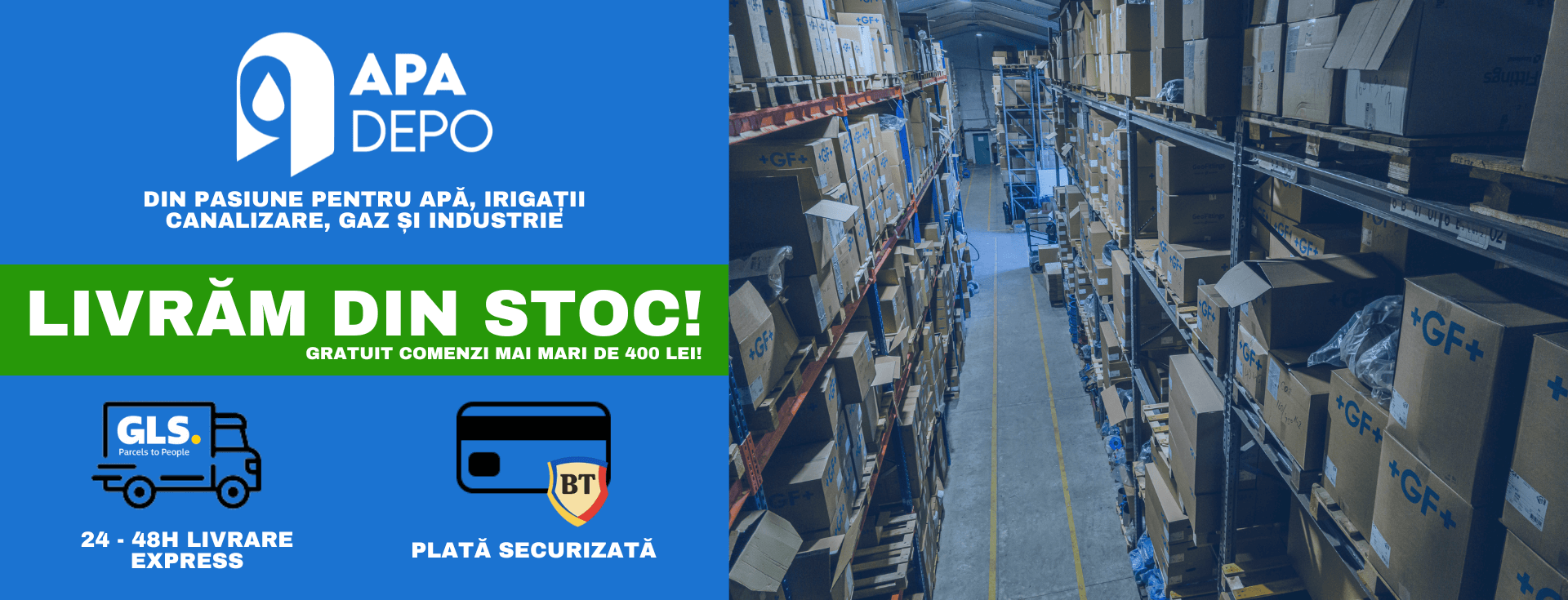 Livram din stoc pe bune! 24-48H si gratuit pentru comenzi mai mari de 400 RON