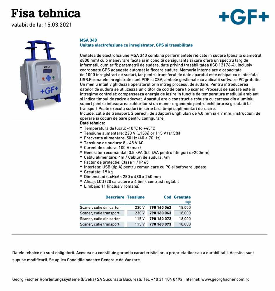 Aparat sudura electrofuziune MSA340 [2]