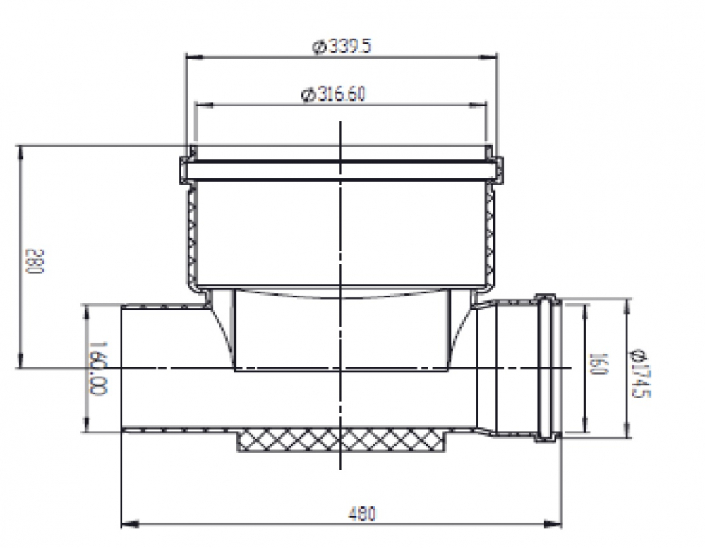 Camin inspectie canalizare PVC D315 1 intrare / 1 iesire DN160 [2]