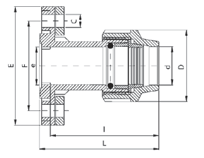 Adaptor flansa compresiune DN 90x3" [2]