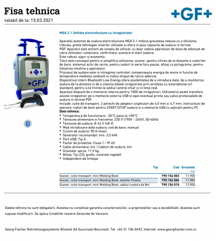 Aparat sudura electrofuziune MSA2.1 [1]