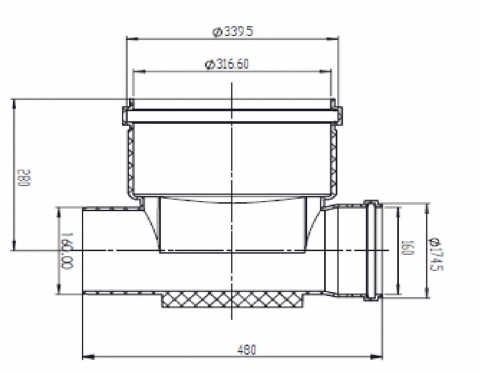 Camin inspectie canalizare PVC D315 1 intrare / 1 iesire DN160 [1]