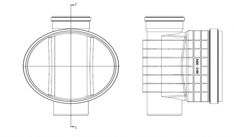 Camin inspectie canalizare PVC D400 1 intrare / 1 iesire DN160 [2]