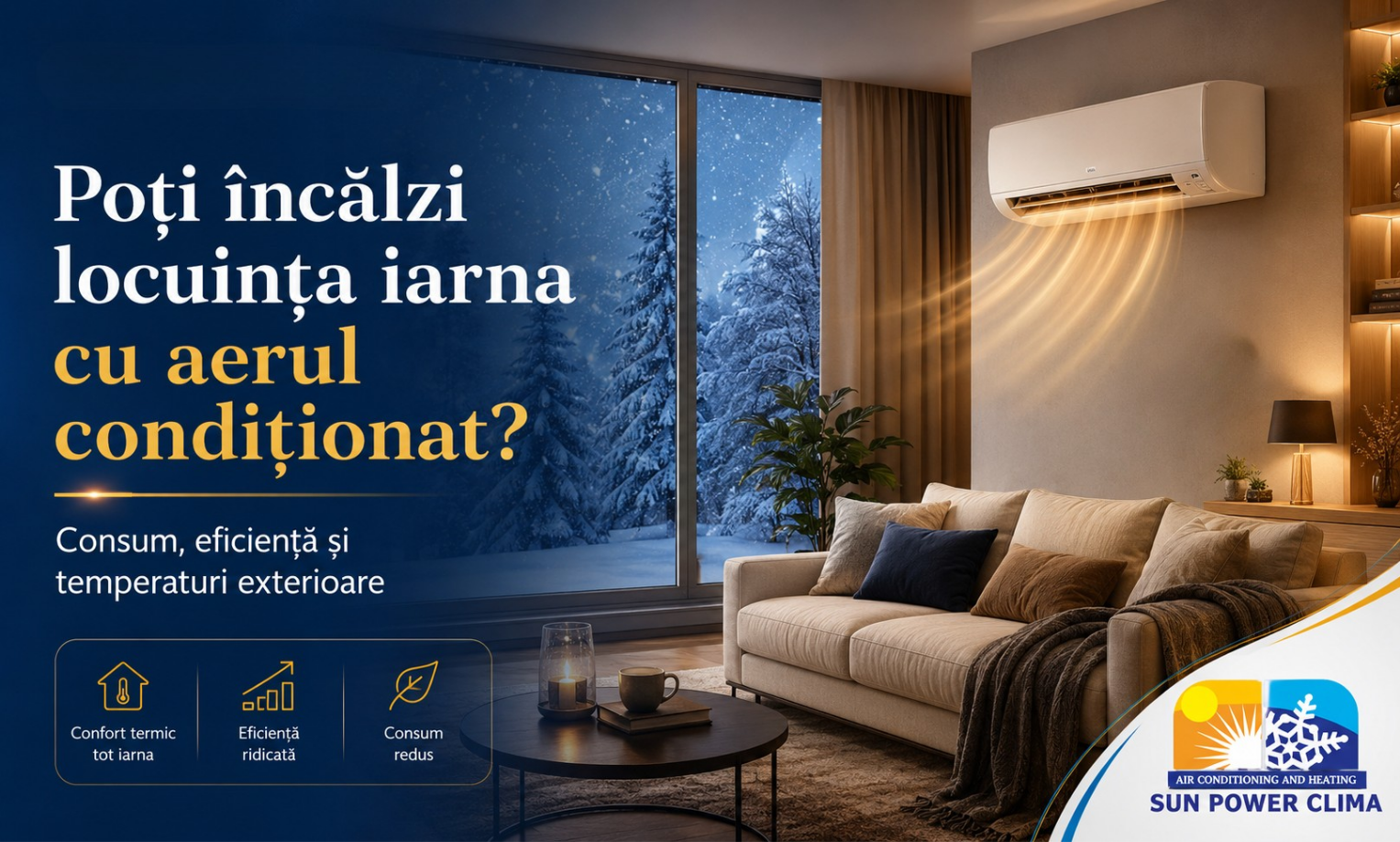 Poți încălzi locuința iarna cu aerul condiționat? Consum, eficiență și temperaturi exterioare